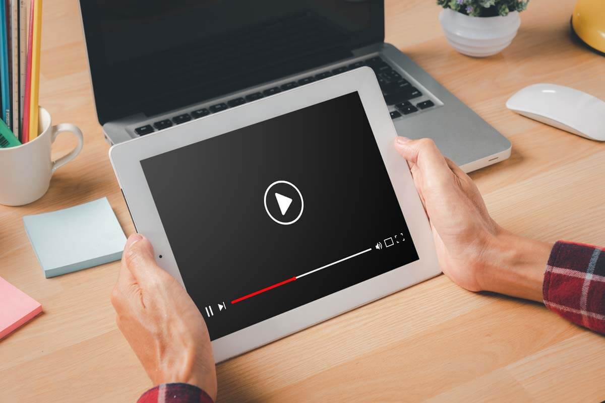 Video Streaming On Internet, Person Watching Online Movie Or Tv