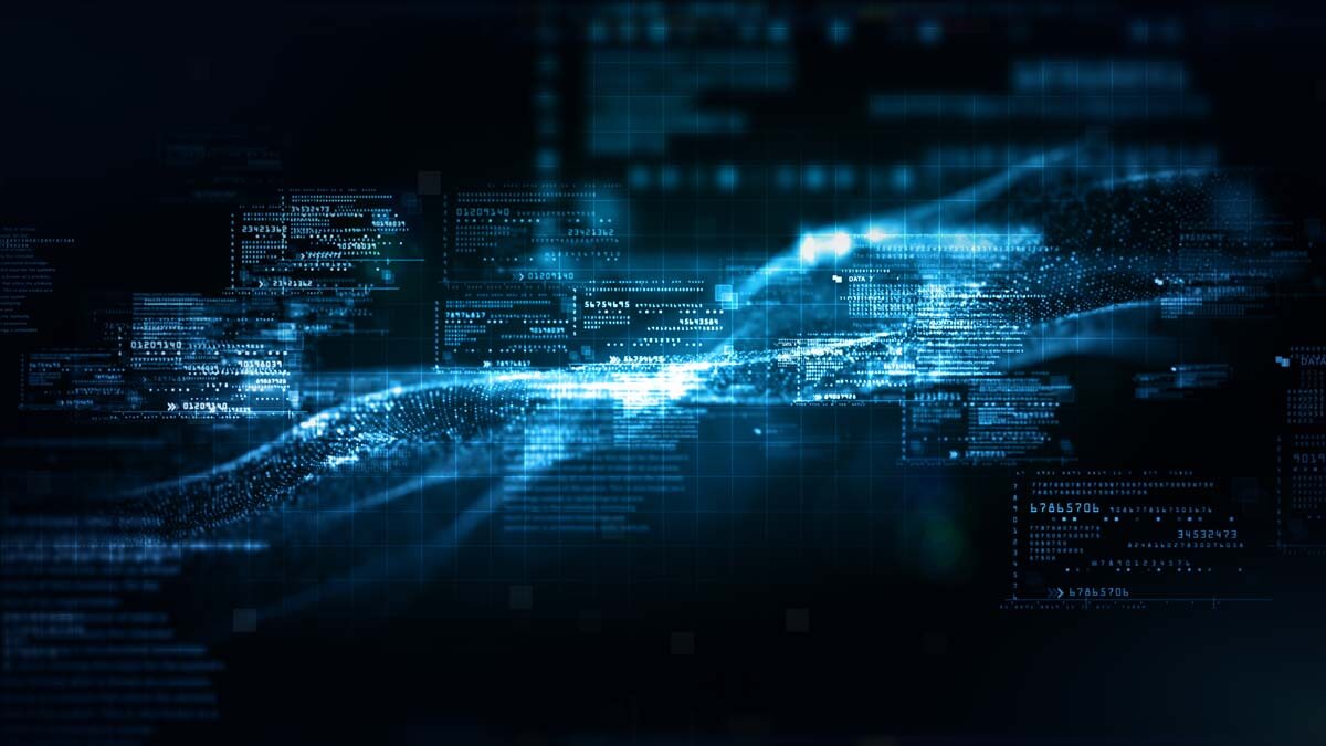 Digital Cyberspace With Particles And Digital Data Network Conne