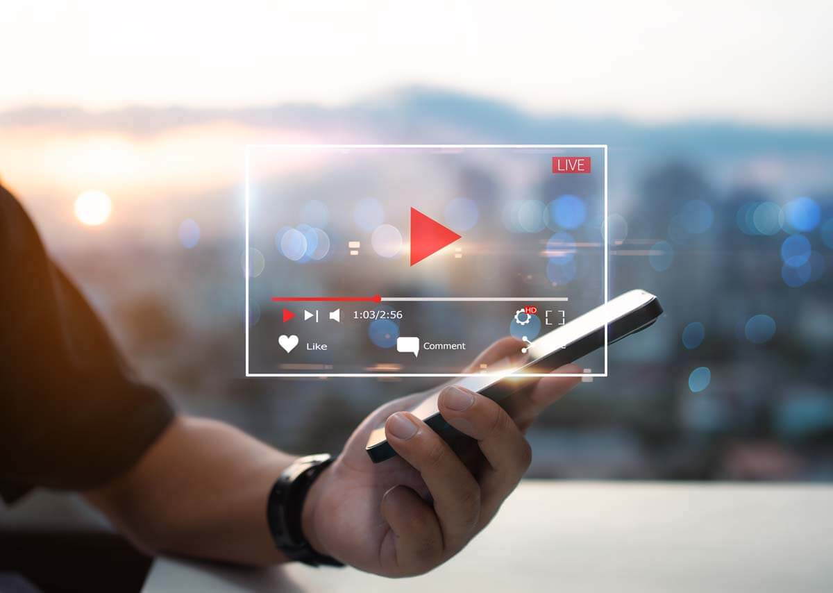 Live Video Content Online Streaming Marketing Concept.close Up O