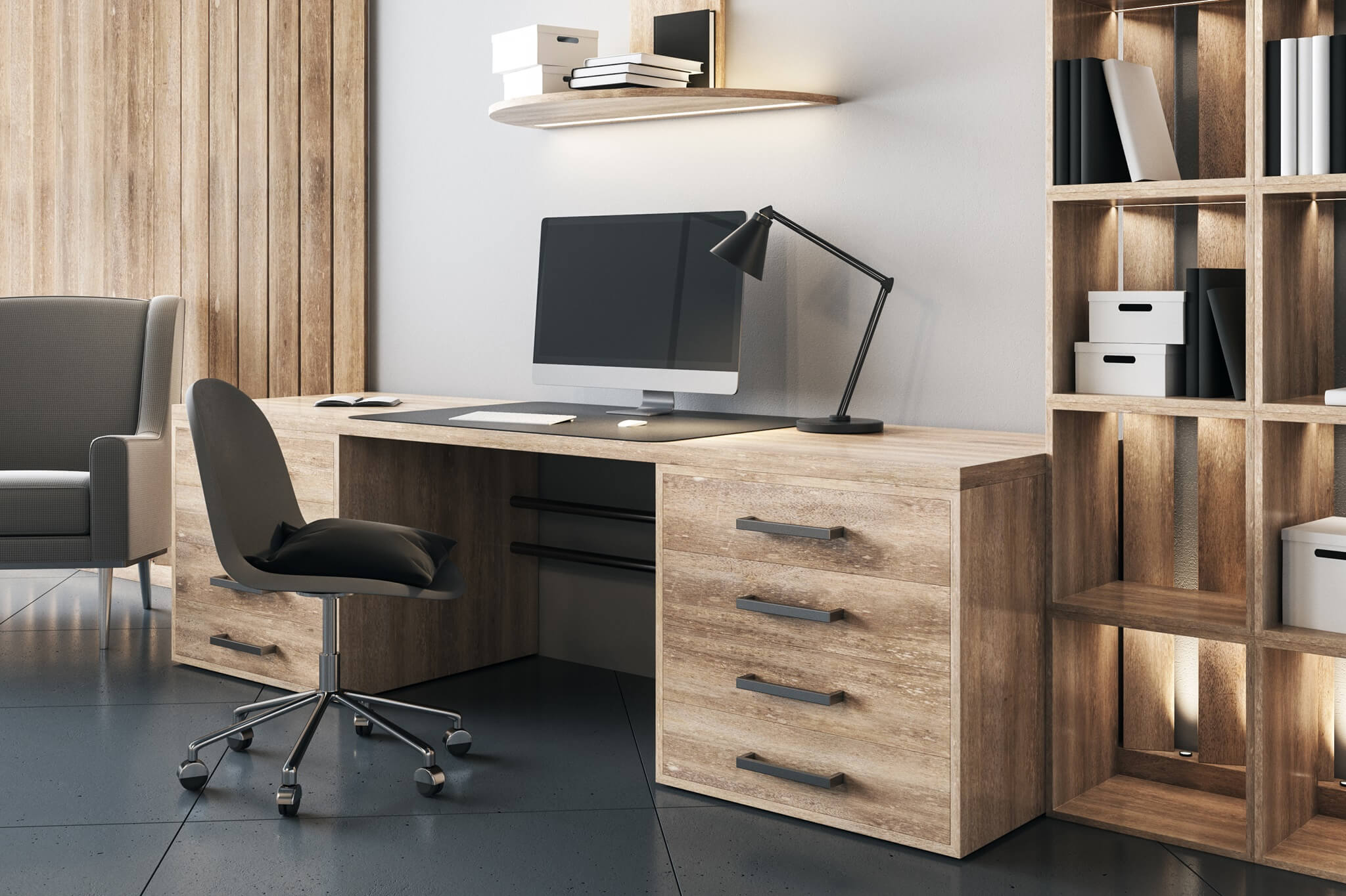 Modern Wooden Ceo Office Interior